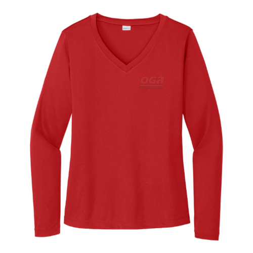 OGA - Sport Tek Ladies Long Sleeve V Neck Competitor Tee