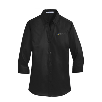 JohnsHopkins - Port Authority - Ladies Three-Quarter Sleeve Shirt - Black / Navy