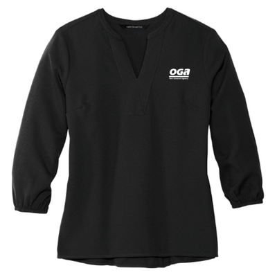 OGA - MERCER+METTLE Women's Stretch Crepe 3/4-Sleeve Blouse