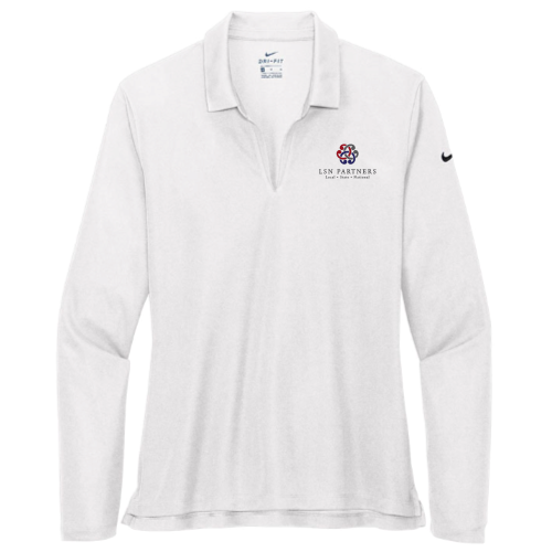 LSNPartners - Nike - Ladies Dri-FIT Long Sleeve Polo - White