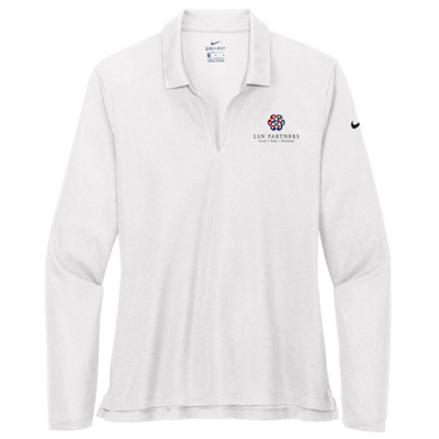 LSNPartners - Nike - Ladies Dri-FIT Long Sleeve Polo - White