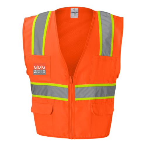 GDG - Solid Front Safety Vest With Mesh Back