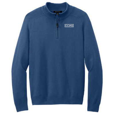 ClaimsandConstructionManagementCompany - MercerMettle - Men's Quarter-Zip Sweater Blue