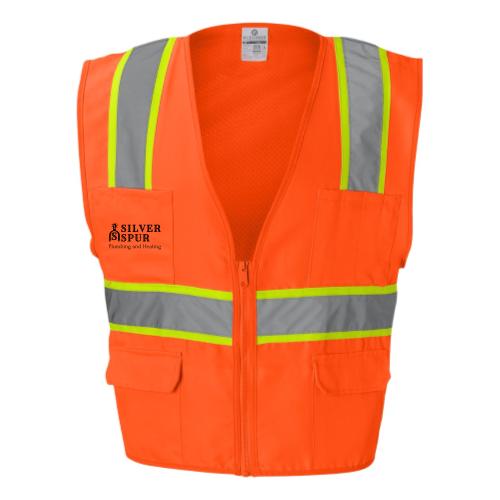 SilverSpurPlumbing - Solid Front Safety Vest With Mesh Back