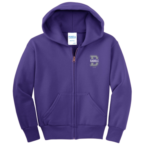 DoralSaddle - Port & Company Youth Full-Zip Hooded Sweatshirt