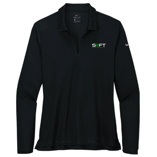 SOFTwarfare Nike - Ladies Dri-FIT Long Sleeve Polo - Black