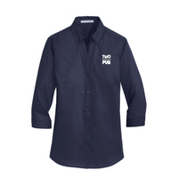 TwoStonesPubStore - Port Authority Ladies 3/4-Sleeve SuperPro Twill Shirt