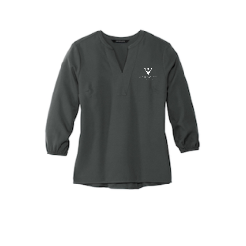VeracityCapital - MERCER+METTLE Women's Stretch Crepe 3/4-Sleeve Blouse MM2011