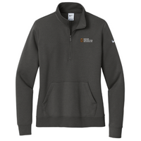 EbersonConstruction - Nike Ladies Club Fleece Sleeve Swoosh 1/2-Zip NKDX6720 - Black