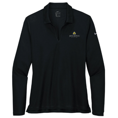 JohnsHopkins - Nike - Ladies Dri-FIT Long Sleeve Polo - Navy / Black
