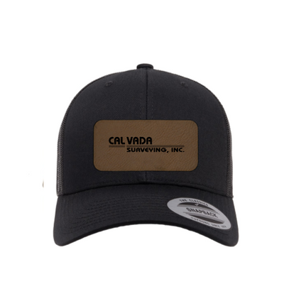 CalvadaSurveying - Leather Patch Adult Trucker Cap