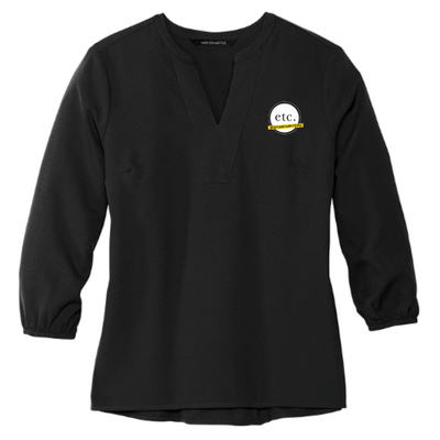ETC.Staffing - MERCER+METTLE Women's Stretch Crepe 3/4-Sleeve Blouse