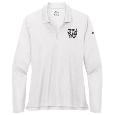 HelpDesk - Nike - Ladies Dri-FIT Long Sleeve Polo - White
