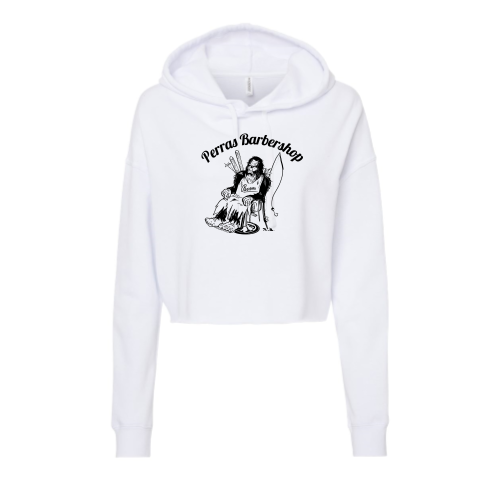Perras Barbershop - Independent Trading  Women's Crop Hoodie
