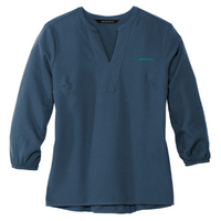 Listen Hear - MERCER+METTLE Women's Stretch Crepe 3/4-Sleeve Blouse