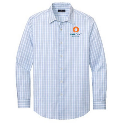 White/ Newport Blue Grid Check