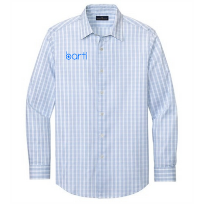 White/ Newport Blue Grid Check