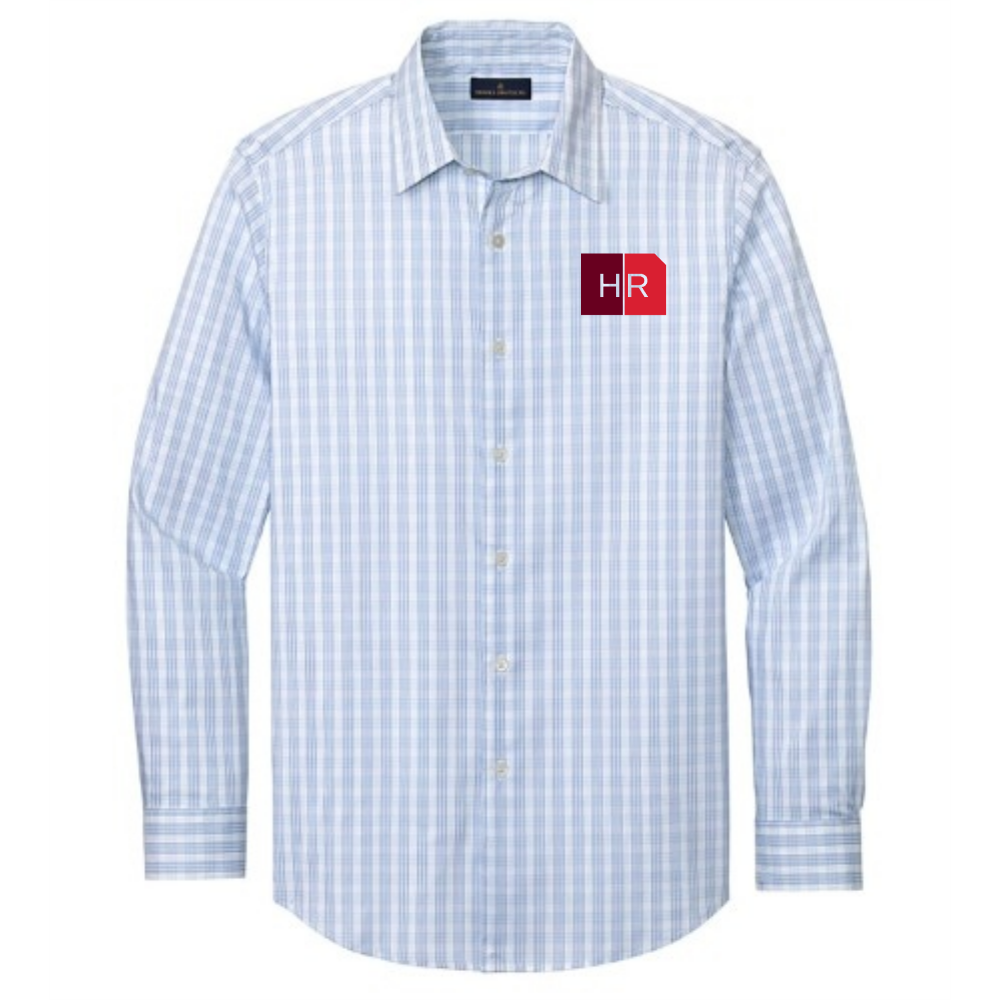 White/ Newport Blue Grid Check