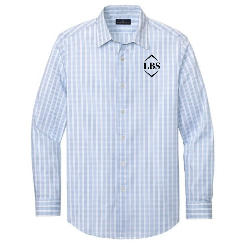 White/ Newport Blue Grid Check