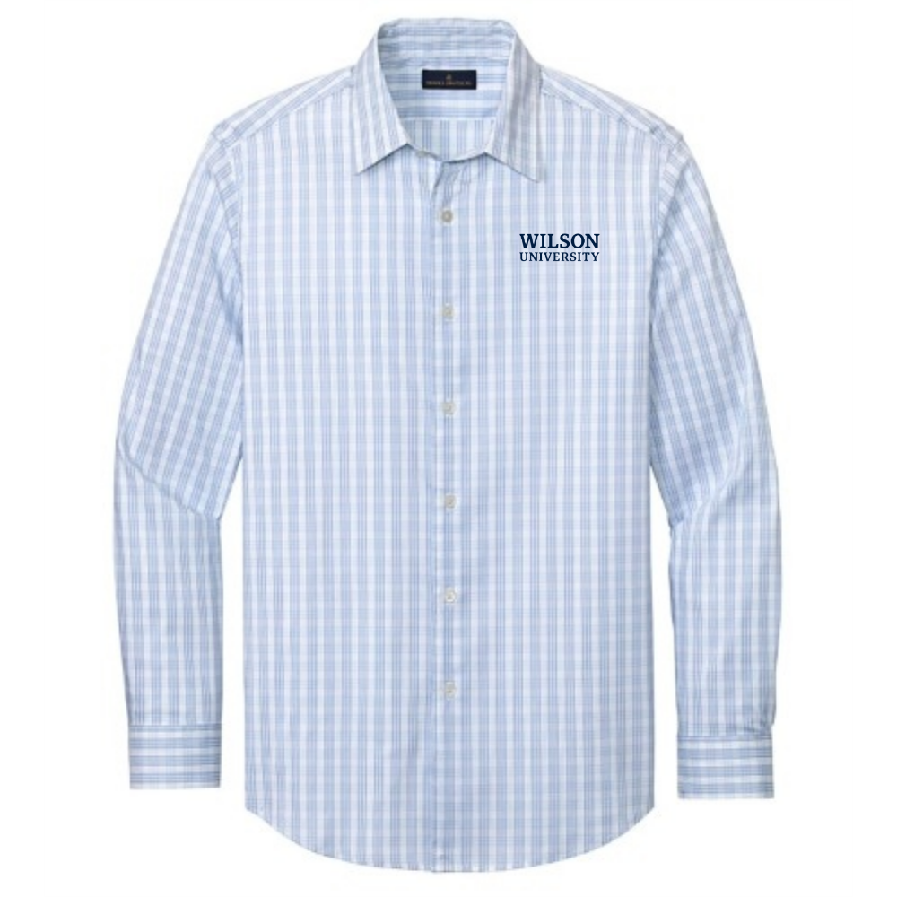 White/ Newport Blue Grid Check